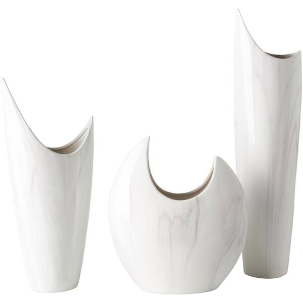 Artistic Weavers Okine 3-Piece Ceramic Decorative Vase Set in White