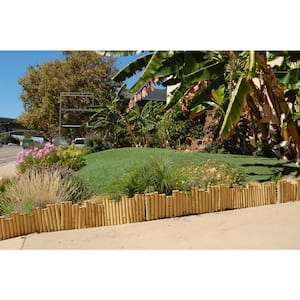 96 in. L x 1.25 in. W x 12 in. H Bamboo Natural Border Edging (2-Pieces/Case)