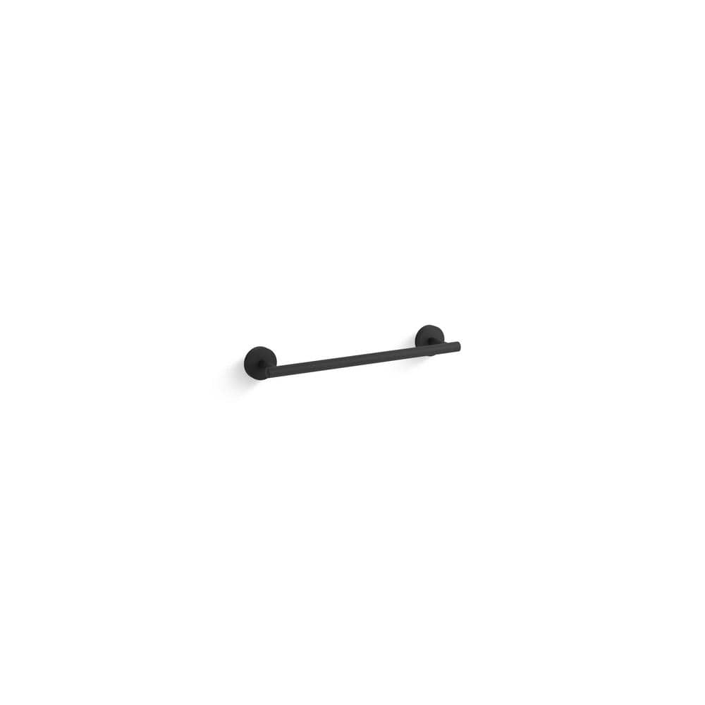 Matte Black Round Metal Wall Mounted Towel Bar