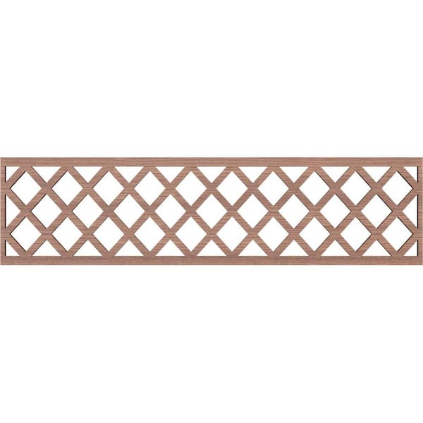 Ekena Millwork Manchester Fretwork 0.375 in. D x 47 in. W x 12 in. L Walnut Wood Panel Moulding