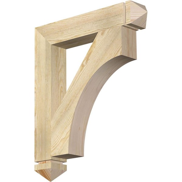 Ekena Millwork 4 in. x 28 in. x 24 in. Douglas Fir Westlake Arts and Crafts Rough Sawn Bracket