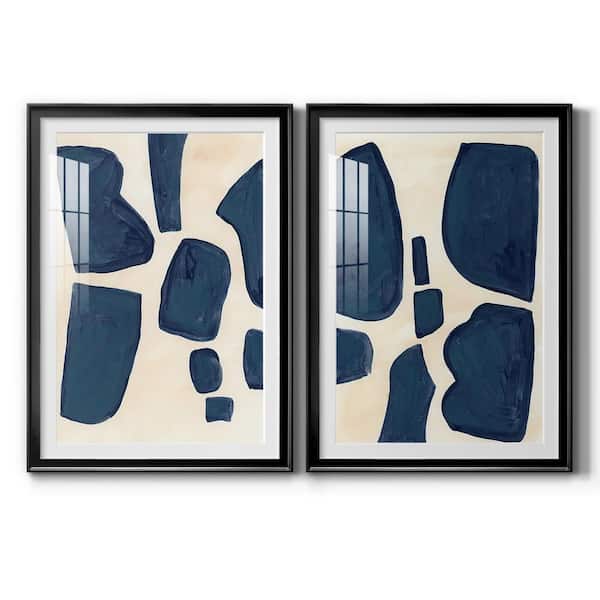 Wexford Home Blue Pieces I by Wexford Homes 2-Pieces Framed Abstract Paper Art Print 22.5 in. x 30.5 in.