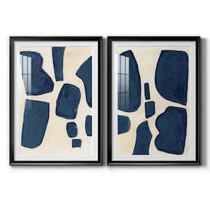 Blue Pieces I by Wexford Homes 2-Pieces Framed Abstract Paper Art Print 18.5 in. x 24.5 in.