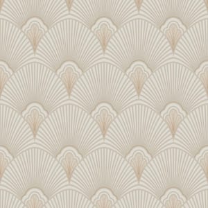 Sublime Art Deco Natural Brown Wallpaper Sample