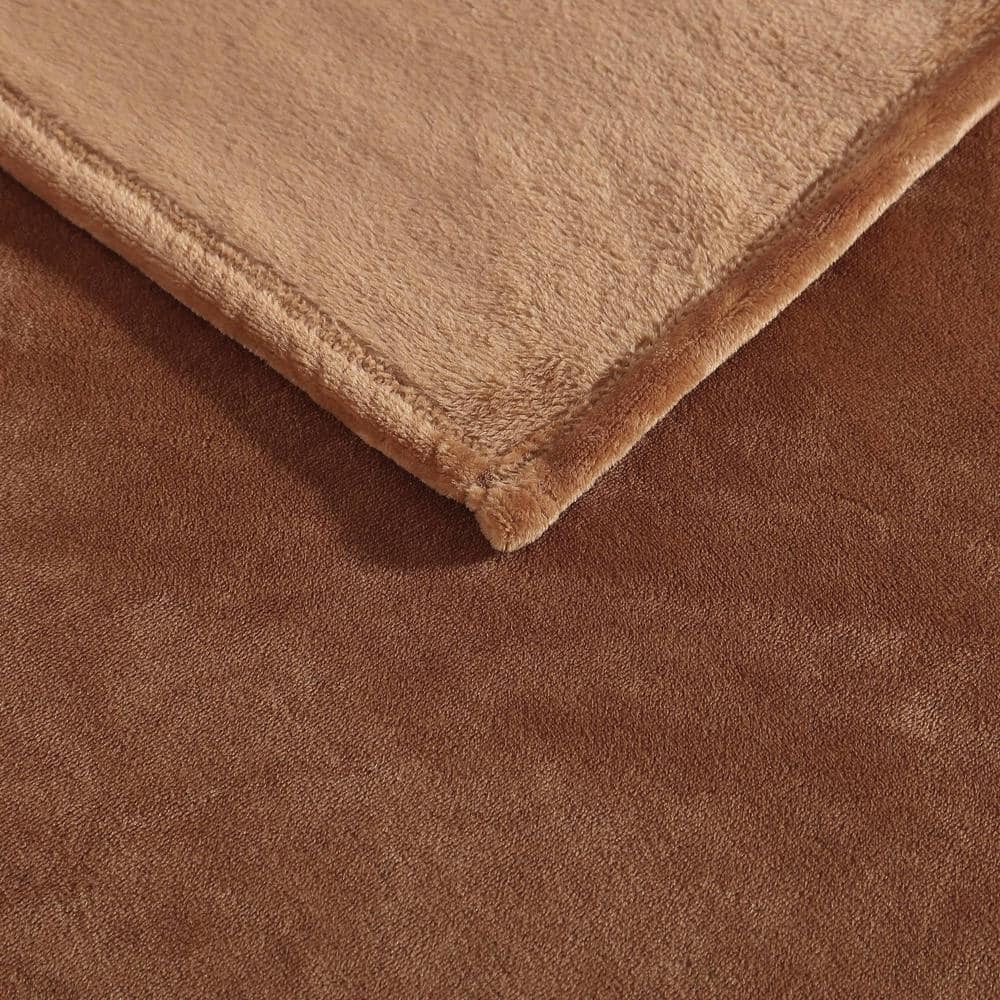 Kenneth Cole King Size Ginger Orange Plush Fleece Blanket