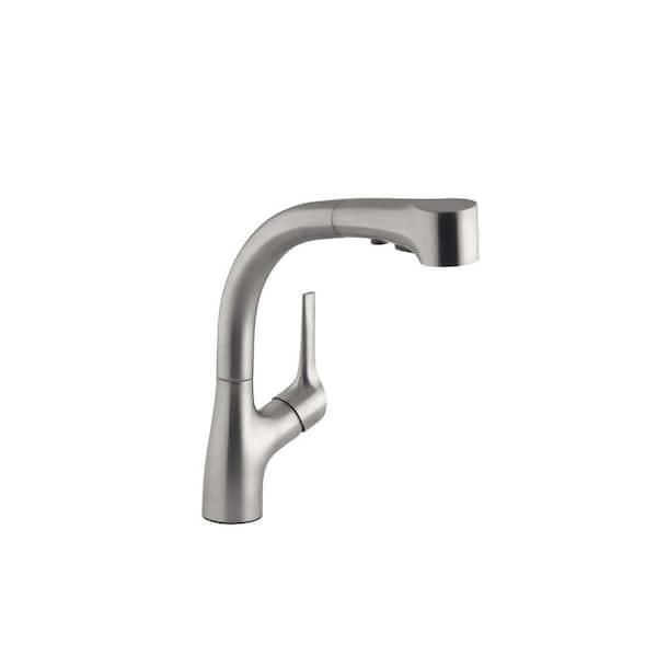 KOHLER Elate Single-Handle Pull-Out Sprayer Kitchen Faucet In Vibrant Stainless