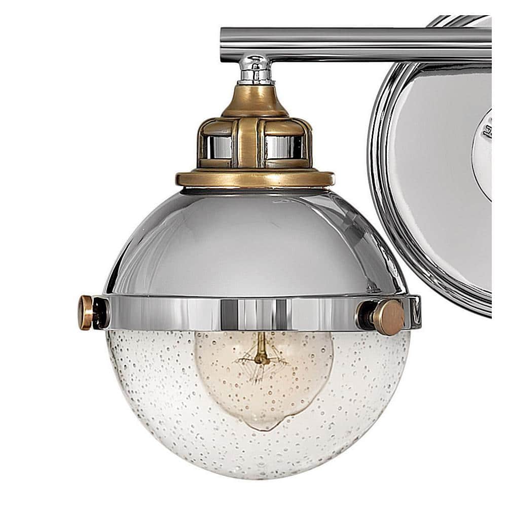 Fletcher Polished Nickel & Heritage Brass 2-Light Vanity Sconce