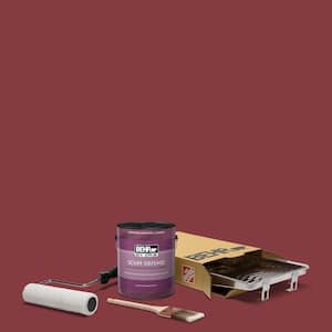 1 gal. #M140-7 Dark Crimson Extra Durable Eggshell Enamel Interior Paint and 5-Piece Wooster Set All-in-One Project Kit