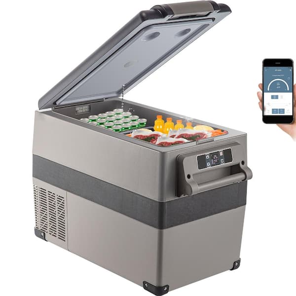 48 Qt Portable Car Freezer, Fast Cooling, App Control, -4°F to 68°F, 12/24V DC and 110-240V AC for RV