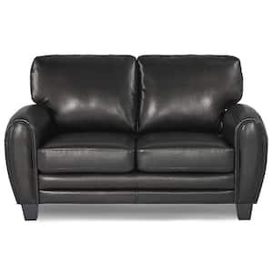 Viggo 61.5 in. W Black Faux Leather Loveseat