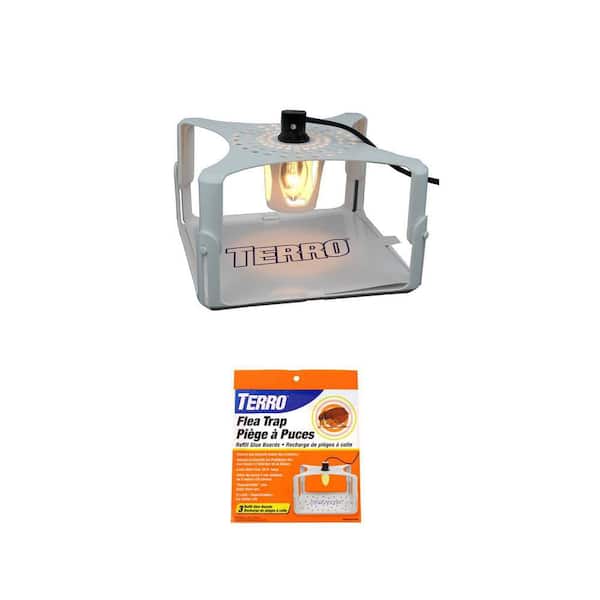 Refillable Flea Trap with Flea Trap Refill Glue Boards (3-Count)