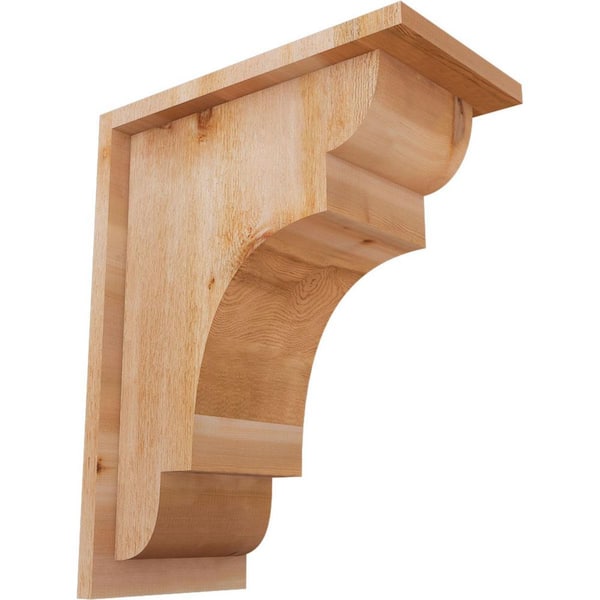 Ekena Millwork 8 in. x 14 in. x 18 in. New Brighton Rough Sawn Western Red Cedar Corbel with Backplate