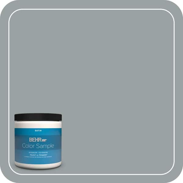 BEHR PREMIUM PLUS 8 oz. Home Decorators Collection #HDC-SM16-02 Grey River Rock Satin Enamel Interior/Exterior Paint & Primer Color Sample