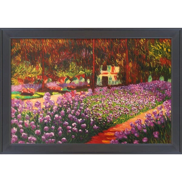LA PASTICHE Artist's Garden at Giverny by Claude Monet Gallery Black Framed  Nature Oil Painting Art Print 28 in. x 40 in. MON1853-FR-26240524X36 - The  Home Depot