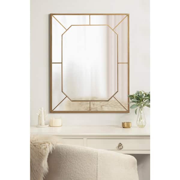 Kate and Laurel Ardithe Rectangle Metal Decorative Mirror, 24x30, Gold