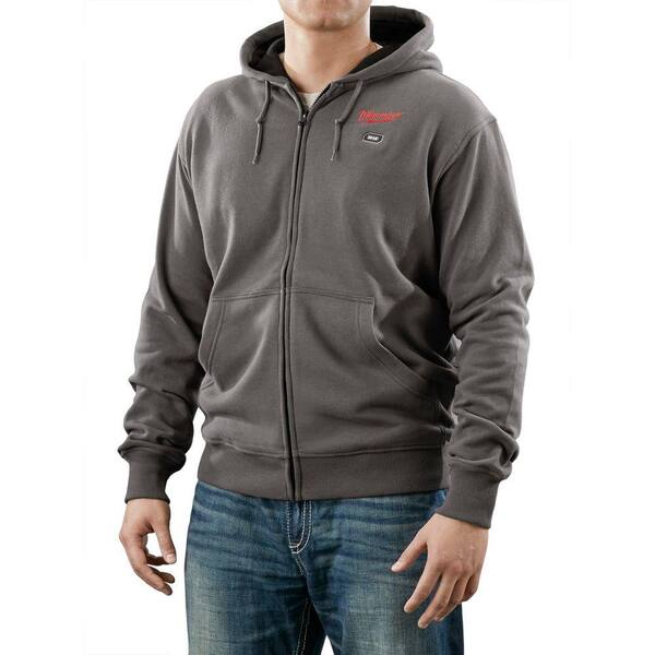 Milwaukee Large Gray M12 Lithium-Ion Cordless Heated Hoodie (Hoodie Only)