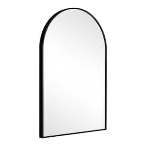 Black 24 in. W x 36 in. H Arched Wall Mirror Aluminum Framed Bathroom Vanity Mirror