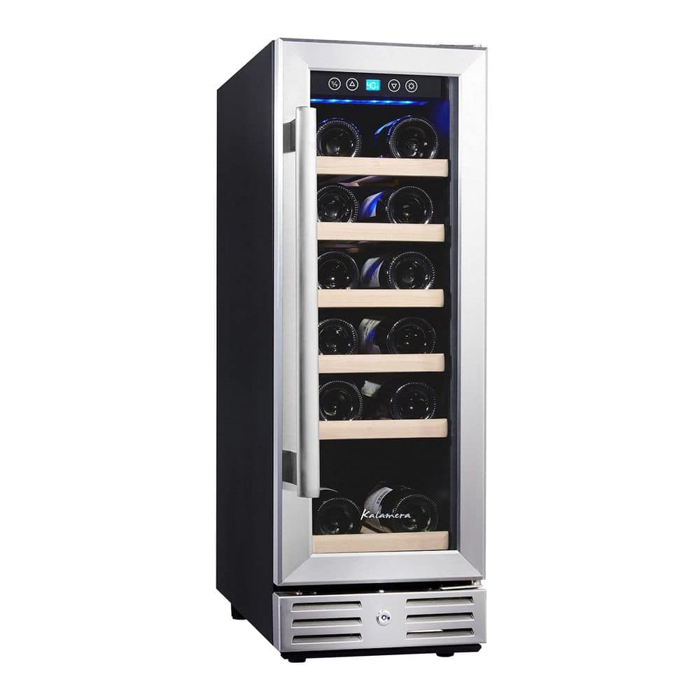 12 in. Built-in 18-Wine Bottles Stainless Steel Wine Cooler in Black Ideal for Home Use, Keeping Wines Chilled price history on PriceWatchPro