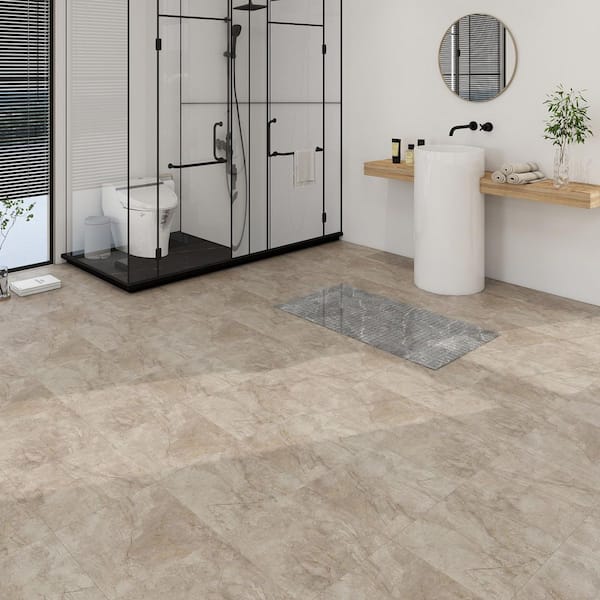 Luna Marble 4 MIL x 12 in. W x 12 in. L Peel and Stick Waterproof Vinyl Tile Flooring (30 sq. ft./Case)