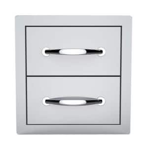 Classic Series 14 in. 304 Stainless Steel Flush Double Access Drawer