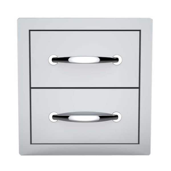 Sunstone Classic Series 14 in. 304 Stainless Steel Flush Double Access Drawer