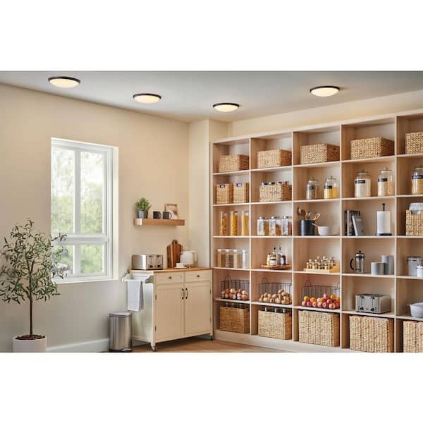 12 in. Light Matte Black and White Adjustable CCT Integrated LED Ceiling Flush Mount Fixture with Interchangeable Trim