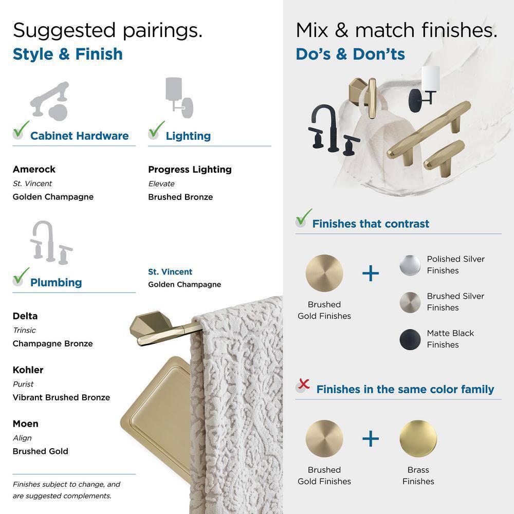 Golden Champagne Single Post Geometric Toilet Paper Holder