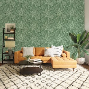 Canvas Palm Green Grove Peel and Stick Wallpaper, (Covers 28 sq. ft.)
