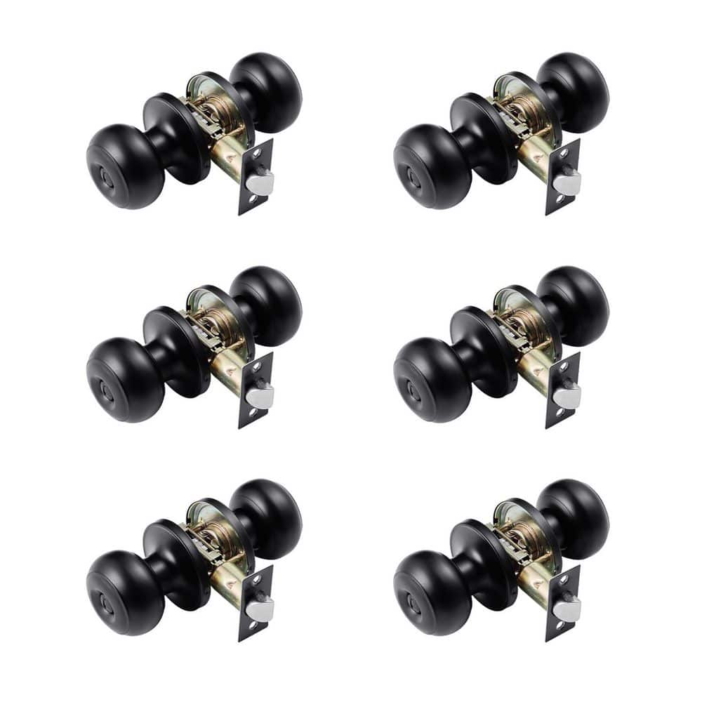 6 Pack Black Privacy Door Knobs, Keyless Interior Lock, Matte All-Metal Ball Design for Bedroom and Bathroom price history on PriceWatchPro