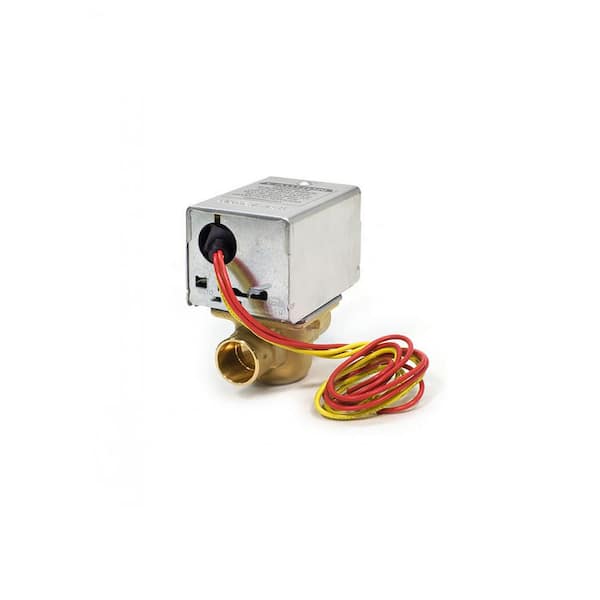 PLUMBFLEX Motorized 2-Way On/Off Zone Valve Low Voltage for Hydronic Control, Designed for Cycling, Static Pressure 125 PSI, Brass