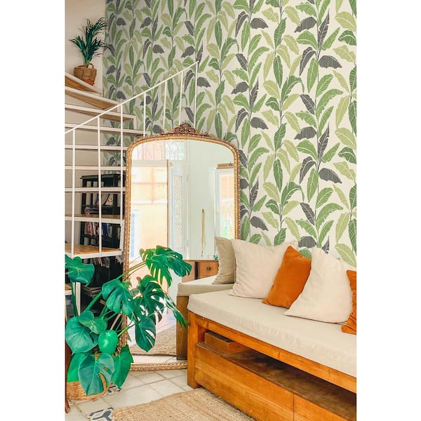 Leafy Fern Palm Vinyl Peel and Stick Wallpaper Roll (Covers 30.75 sq. ft.)