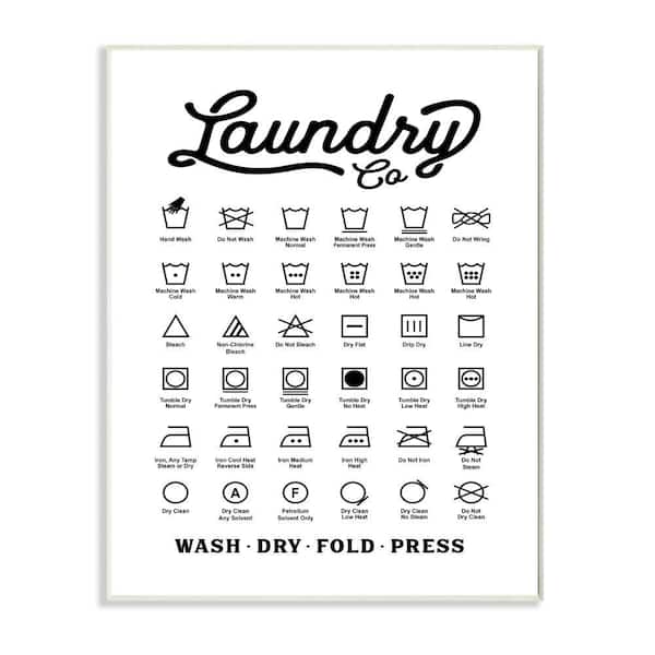 Stupell Industries "Vintage Laundry Co Washing Chart Guide" by Lettered and Lined Unframed Country Wood Wall Art Print 13 in. x 19 in.