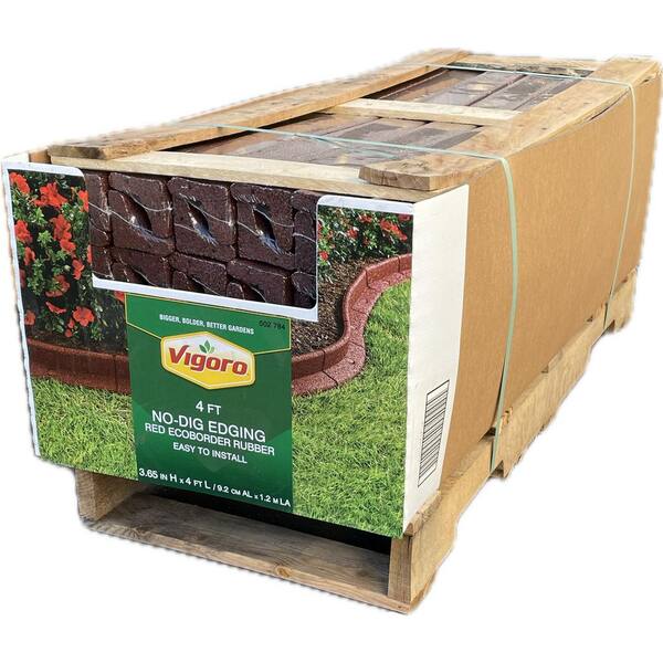 Vigoro EcoBorder 4 ft. Red Rubber Edging (48-Count/Pallet) Vigoro EcoBorder 4 ft. Red Rubber Edging (48-Count/Pallet)