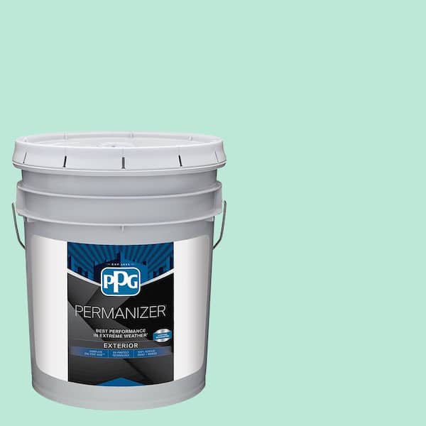PERMANIZER 5 gal. PPG1229-2 Wintergreen Mint Flat Exterior Paint