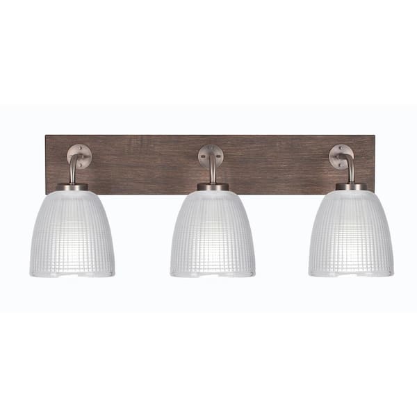 Unbranded Kirby 26 in. 3-Light Graphite and Painted Distressed Wood-look Metal Vanity Light