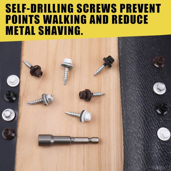 thumbnail image 2 of 2500 Pcs 9x1-1/2 Hex Head Roofing Screws With Neoprene Washer - Weather Coat 2 of 6