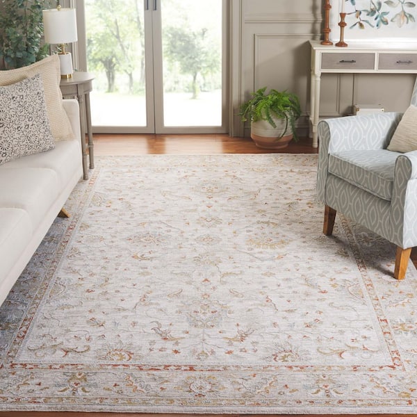 Culture 9 ft. x 12 ft. Ivory/Rust Ornate Border Area Rug