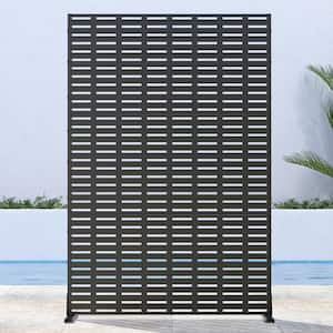 72 in. x 47 in. Outdoor Metal Privacy Screen Garden FenceWall Applique in Black