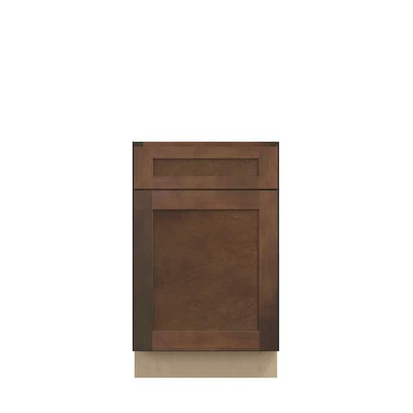 Kunal Kitchens Amherst Shaker 21 in. W x 34.5 in. H x 24 in. D in Walnut Plywood Assembled Base Cabinet