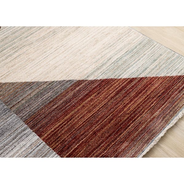 Orenda Collections 8 ft. x 10 ft. White Distressed, Geometric Indoor Area Rug