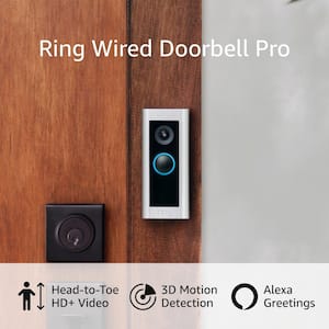 Wired Doorbell Pro - Smart WiFi Video Doorbell Cam with Head-to-Toe HD Video, Bird's Eye View, and 3D Motion Detection