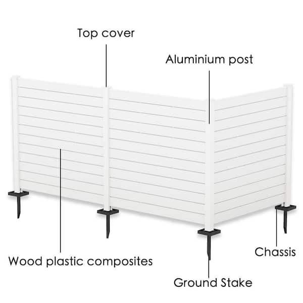 KOZYARD Outdoor Privacy Screens: 4.17 ft. W x 4.0 ft. H Vinyl Fence Panels for AC & Trash Storage