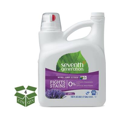 150 oz. Lavender/Blue Eucalyptus Natural Liquid Laundry Detergent (99 Loads, 4 per Carton)