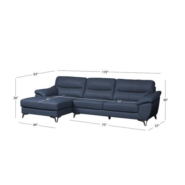 Cadence top grain on sale leather sectional