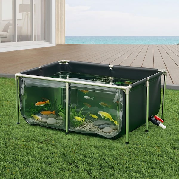 SVOPES Black Fish Pond PVC Koi Habitat with