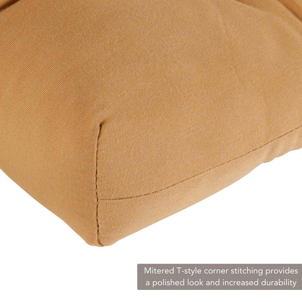 Wheat Sunbrella Fabric Outdoor Bench Cushion with Ties