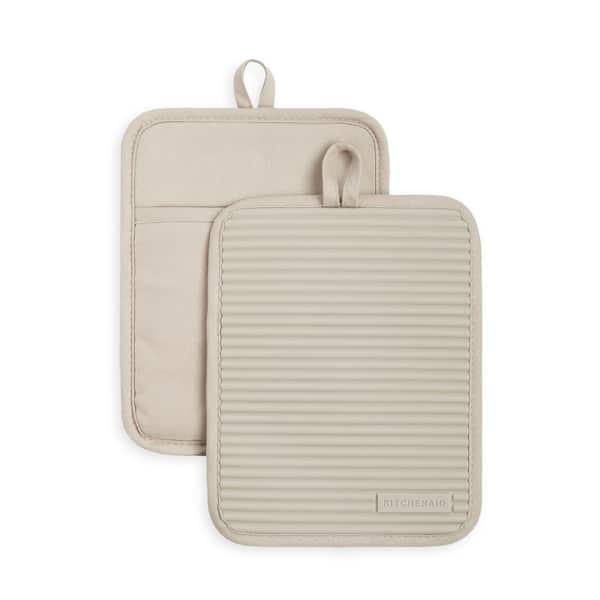 KitchenAid Ribbed Soft Silicone Tan Pot Holder 2 Pack