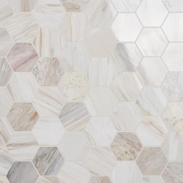 Ivy Hill Tile Sabbia Sand 10.39 in. x 12 in. Polished Marble Mosaic Tile (0.86 sq. ft./Each)