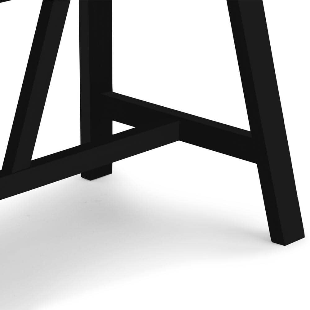 Dylan Rustic Farmhouse Solid Wood 60" Writing Desk with Keyboard Tray in Black