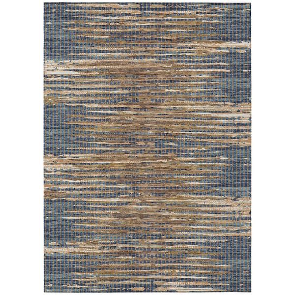 Chantille Machine Washable Indoor/Outdoor Abstract ACN2642 Navy 3 ft. x 5 ft. Area Rug